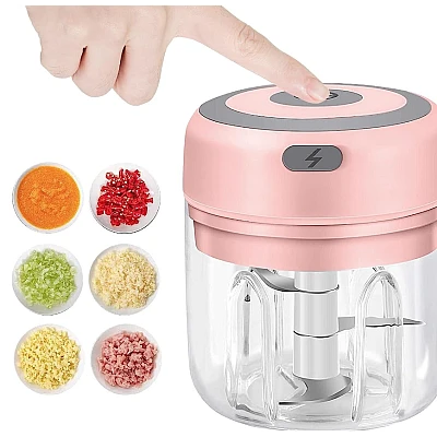 UB Mini tocator electric 3 cutite incarcare USB pentru usturoi si alte legume 250ml BS