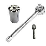 Set cheie tubulara cu clichet  si ADAPTOR universal din otel inoxidabil 7-19mm