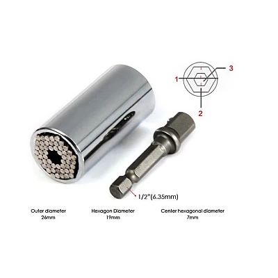 Set cheie tubulara cu clichet si ADAPTOR universal din otel inoxidabil 7-19mm Set cheie tubulara cu clichet si ADAPTOR universal din otel inoxidabil 7-19mm