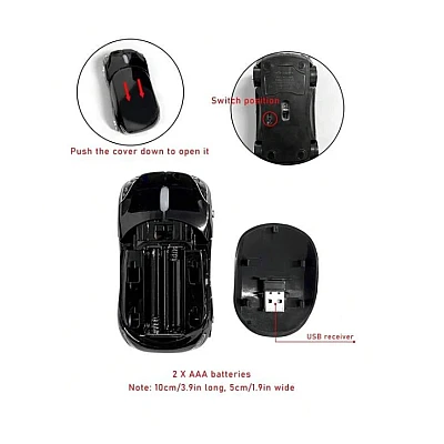 Mouse wireless in forma de masina negru Mouse wireless in forma de masina negru