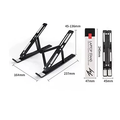 Suport tableta sau laptop plastic ABS reglaj 6 niveluri negru Suport tableta sau laptop plastic ABS reglaj 6 niveluri negru