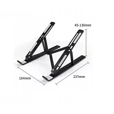 Suport tableta sau laptop plastic ABS reglaj 6 niveluri negru Suport tableta sau laptop plastic ABS reglaj 6 niveluri negru