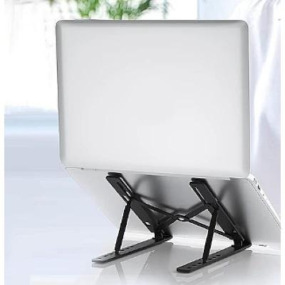 Suport tableta sau laptop plastic ABS reglaj 6 niveluri negru Suport tableta sau laptop plastic ABS reglaj 6 niveluri negru