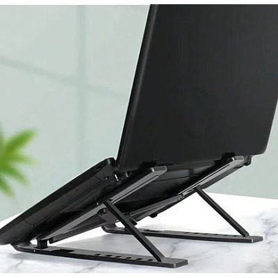Suport tableta sau laptop plastic ABS reglaj 6 niveluri negru Suport tableta sau laptop plastic ABS reglaj 6 niveluri negru