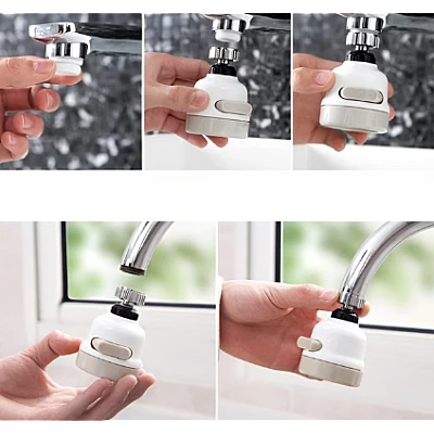 Cap de robinet pentru chiuveta 3 tipuri de jet ABS rotire 360 grade Cap de robinet pentru chiuveta 3 tipuri de jet ABS rotire 360 grade
