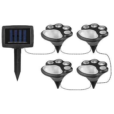 Set 4 Lampi solare led tip labuta de caine cu infigere in gazon Set 4 Lampi solare led tip labuta de caine cu infigere in gazon