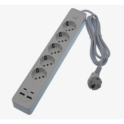 Prelungitor OG2205 5 prize cu 2 USB A si 2 USB C Comutator Prelungitor OG2205 5 prize cu 2 USB A si 2 USB C Comutator