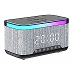 Boxa portabila 4 in 1 cu 12 moduri de iluminare MD S300 Bluetooth Ceas Incarcator Wireless