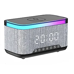 Boxa portabila 4 in 1 cu 12 moduri de iluminare MD S300 Bluetooth Ceas Incarcator Wireless