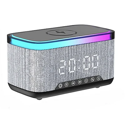 Boxa portabila 4 in 1 cu 12 moduri de iluminare MD S300 Bluetooth Ceas Incarcator Wireless Boxa portabila 4 in 1 cu 12 moduri de iluminare MD S300 Bluetooth Ceas Incarcator Wireless