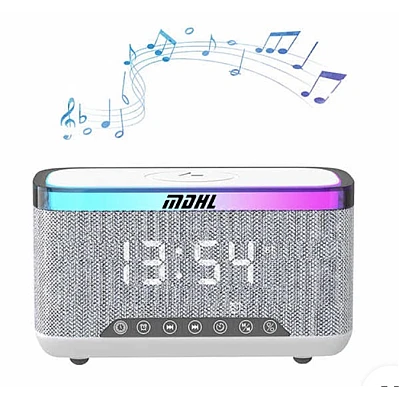 Boxa portabila 4 in 1 cu 12 moduri de iluminare MD S300 Bluetooth Ceas Incarcator Wireless Boxa portabila 4 in 1 cu 12 moduri de iluminare MD S300 Bluetooth Ceas Incarcator Wireless