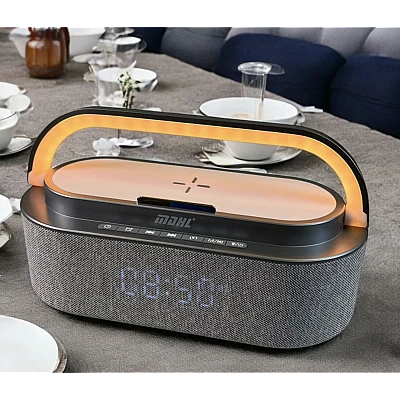 Boxa Bluetooth MD S305 cu lumina LED incarcator wireless si ceas Boxa Bluetooth MD S305 cu lumina LED incarcator wireless si ceas