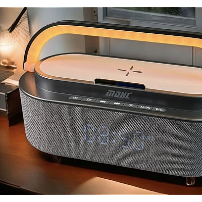 Boxa Bluetooth MD S305 cu lumina LED incarcator wireless si ceas Boxa Bluetooth MD S305 cu lumina LED incarcator wireless si ceas