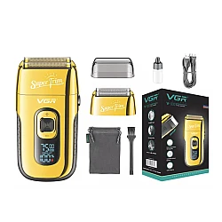 Aparat de ras electric profesional Shaver VGR V 332 lame duble 3 viteze reglabile cu afisaj digital