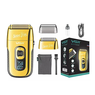Aparat de ras electric profesional Shaver VGR V 332 lame duble 3 viteze reglabile cu afisaj digital