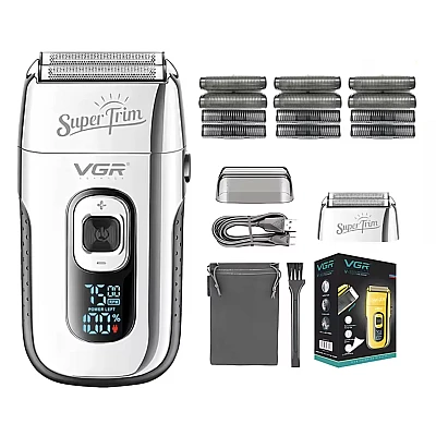 Aparat de ras electric profesional Shaver VGR V 332 lame duble 3 viteze reglabile cu afisaj digital