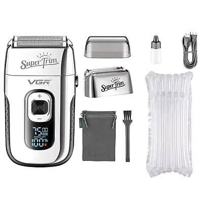 Aparat de ras electric profesional Shaver VGR V 332 lame duble 3 viteze reglabile cu afisaj digital