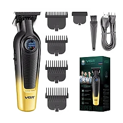Set cu aparat de tuns fara fir VGR V 996 4 distantiere afisaj LED autonomie 300min
