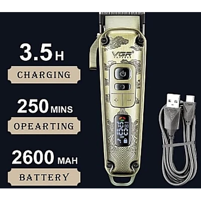 Aparat de Tuns Fara Fir V005 Carcasa Metalica 8 Distantiere Lama din Otel Inoxidabil Aparat de Tuns Fara Fir V005 Carcasa Metalica 8 Distantiere Lama din Otel Inoxidabil