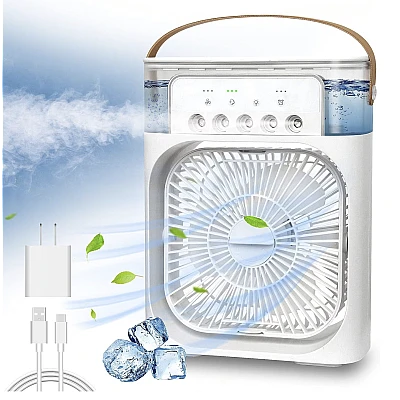 Ventilator portabil cu umidificator incorporat conectare USB cu lumina de noapte Ventilator portabil cu umidificator incorporat conectare USB cu lumina de noapte