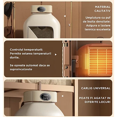 Uscator de rufe electric incorporabil 10Kg control touch screen pliabil protectie supraincalzire Uscator de rufe electric incorporabil 10Kg control touch screen pliabil protectie supraincalzire