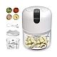 Mini tocator electric de bucatarie incarcare USB 250ml cu 3 lame Alb Mini tocator electric de bucatarie incarcare USB 250ml cu 3 lame Alb