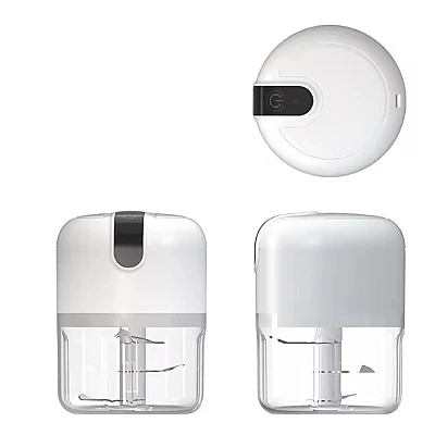 Mini tocator electric de bucatarie incarcare USB 250ml cu 3 lame Alb Mini tocator electric de bucatarie incarcare USB 250ml cu 3 lame Alb
