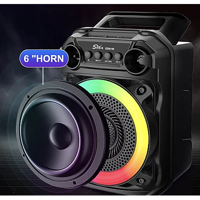Boxa portabila bluetooth ZQS 6166 cu led RGB si maner transport Boxa portabila bluetooth ZQS 6166 cu led RGB si maner transport