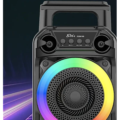Boxa portabila bluetooth ZQS 6166 cu led RGB si maner transport Boxa portabila bluetooth ZQS 6166 cu led RGB si maner transport