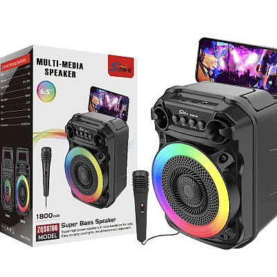 Boxa portabila bluetooth ZQS 6166 cu led RGB si maner transport Boxa portabila bluetooth ZQS 6166 cu led RGB si maner transport