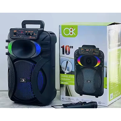 Boxa portabila cu bluetooth BT 1001 de 10 inch microfon led RGB Boxa portabila cu bluetooth BT 1001 de 10 inch microfon led RGB