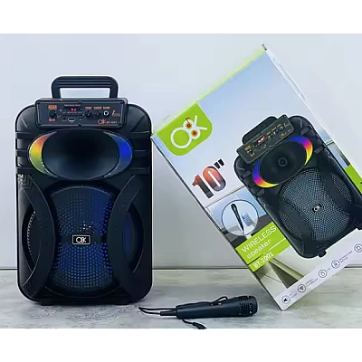 Boxa portabila cu bluetooth BT 1001 de 10 inch microfon led RGB Boxa portabila cu bluetooth BT 1001 de 10 inch microfon led RGB