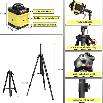 Nivela Laser 3D LEIHMANN cu Linii Verzi si Accesorii Complete Nivela Laser 3D LEIHMANN cu Linii Verzi si Accesorii Complete