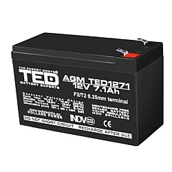 Acumulator 12V Stationar Dimensiuni 151 x 65 x 95 mm Baterie 12V 7.1Ah TED Electric