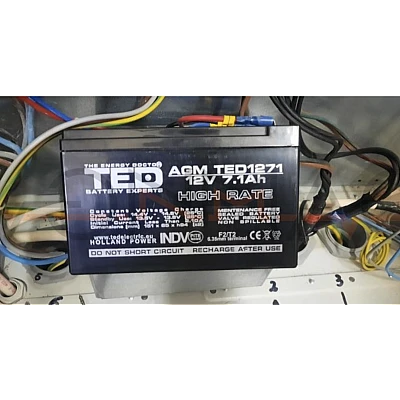 Acumulator 12V Stationar Dimensiuni 151 x 65 x 95 mm Baterie 12V 7.1Ah TED Electric Acumulator 12V Stationar Dimensiuni 151 x 65 x 95 mm Baterie 12V 7.1Ah TED Electric