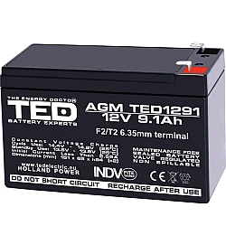 Acumulator 12V Stationar Dimensiuni 151 x 65 x 95 mm Baterie 12V 9.1Ah TED Electric