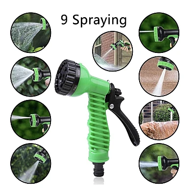 Pistol de stropit 7 moduri de udare material ABS fara scurgeri negru/verde Pistol de stropit 7 moduri de udare material ABS fara scurgeri negru/verde