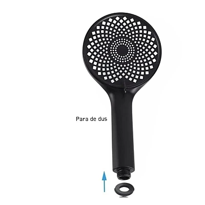 Para de dus universala 3 moduri de jet diametru 25cm NEGRU Para de dus universala 3 moduri de jet diametru 25cm NEGRU