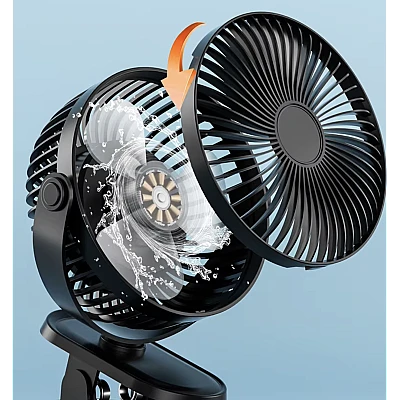Ventilator portabil 6 inci Cu functie de clip Pliabil USB 2400MAH 4 trepte viteza Ventilator portabil 6 inci Cu functie de clip Pliabil USB 2400MAH 4 trepte viteza