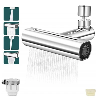 Robinet de bucatarie cu extensie 4 moduri curgere apa cascada picaturi de ploaie bule si 2 jeturi Robinet de bucatarie cu extensie 4 moduri curgere apa cascada picaturi de ploaie bule si 2 jeturi