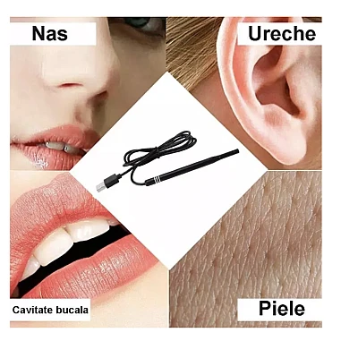 Camera Endoscopica Pentru Inspecite Ureche Nas Piele 6 LED Incarcare USB Cu Dipslay Inclus de 4 3 Inch Camera Endoscopica Pentru Inspecite Ureche Nas Piele 6 LED Incarcare USB Cu Dipslay Inclus de 4 3 Inch