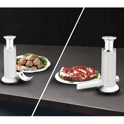 Masina manuala 2 in 1 pentru carnati si chiftele compacta usor de utilizat