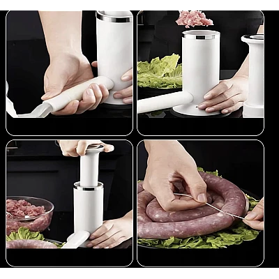 Masina manuala 2 in 1 pentru carnati si chiftele compacta usor de utilizat