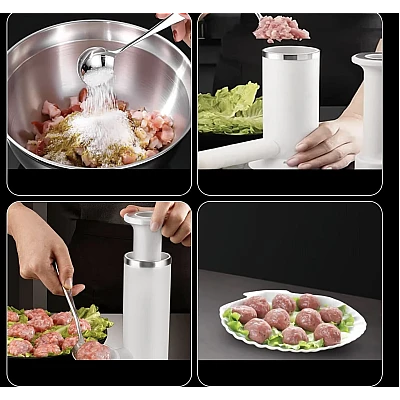 Masina manuala 2 in 1 pentru carnati si chiftele compacta usor de utilizat