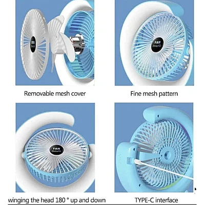 Ventilator de birou rotativ Andowl Q FS800 cu iluminare LED RGB Ventilator de birou rotativ Andowl Q FS800 cu iluminare LED RGB