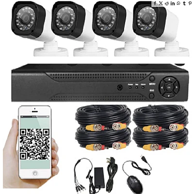 Sistem de supraveghere cu 8 camere exterior 1080P Kit AHD compresie video H.265 Sistem de supraveghere cu 8 camere exterior 1080P Kit AHD compresie video H.265