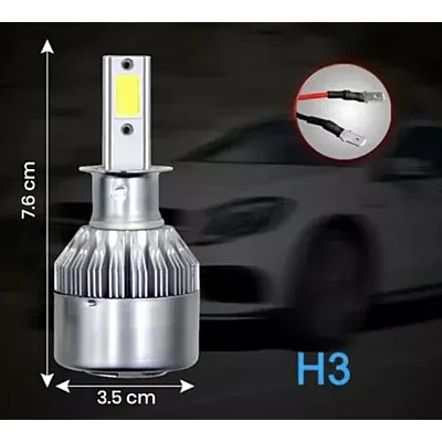Set 2 becuri auto C6 H3 6000K 36W/bec 8000lm 60LED Set 2 becuri auto C6 H3 6000K 36W/bec 8000lm 60LED
