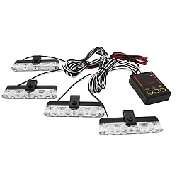 Set 4 stroboscoape cu 4 leduri lumina Galbena si Telecomanda