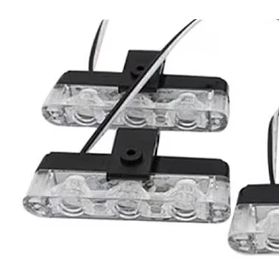 Set 4 lumini LED de avertizare rosu albastru pentru grila functii stroboscop 36W 12V Set 4 lumini LED de avertizare rosu albastru pentru grila functii stroboscop 36W 12V