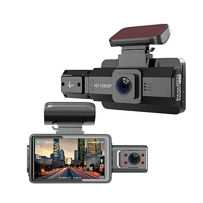 Camera auto dubla fata si interior 1080p ecran 3 inch Unghi 170 grade Night vision G Senzor Detectia Miscarii Camera auto dubla fata si interior 1080p ecran 3 inch Unghi 170 grade Night vision G Senzor Detectia Miscarii